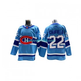 Camiseta Montreal Canadiens Cole Caufield 22 Adidas 2022-2023 Reverse Retro Azul Authentic - Homem
